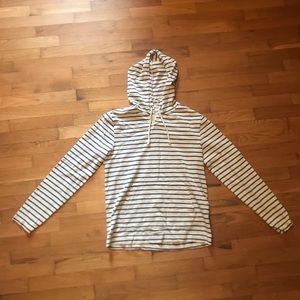 J. Crew Blue Cream Long Sleeve Hoodie